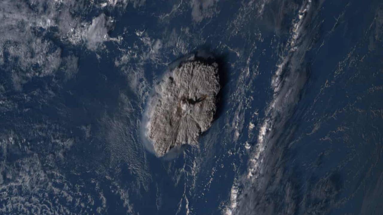  Image taken by a Japanese weather satellite shows the undersea eruption. Photograph: AP